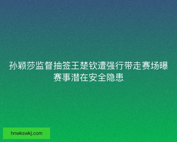 孙颖莎监督抽签王楚钦遭强行带走赛场曝赛事潜在安全隐患